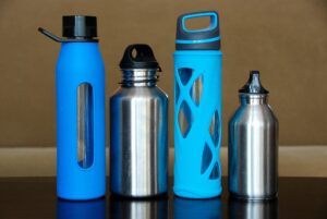 four reusable water bottles