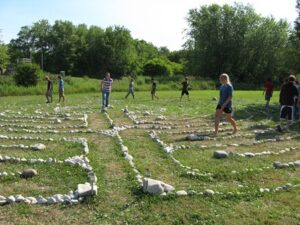 labyrinth was built in 2009 by our grade eight camp and LITS